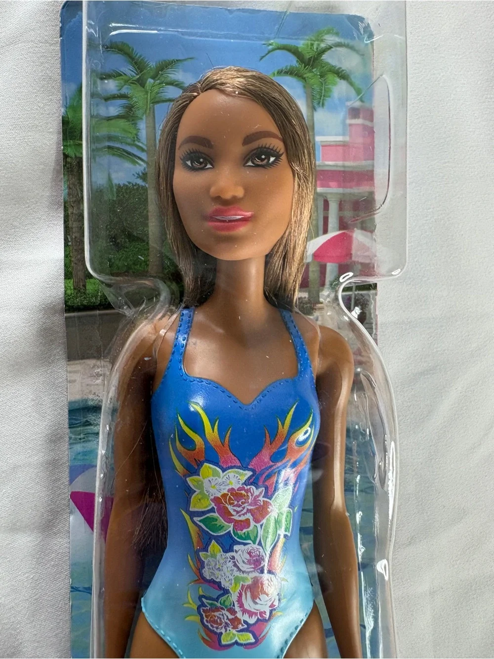 Barbie Swim Doll in Light Blue Floral Swimsuit - Barbie by Mattel
